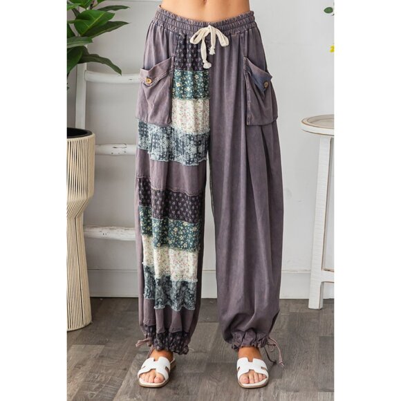 The Oli & Hali Washed Mixed Print Wide Leg Pants Size Small - Picture 5 of 7